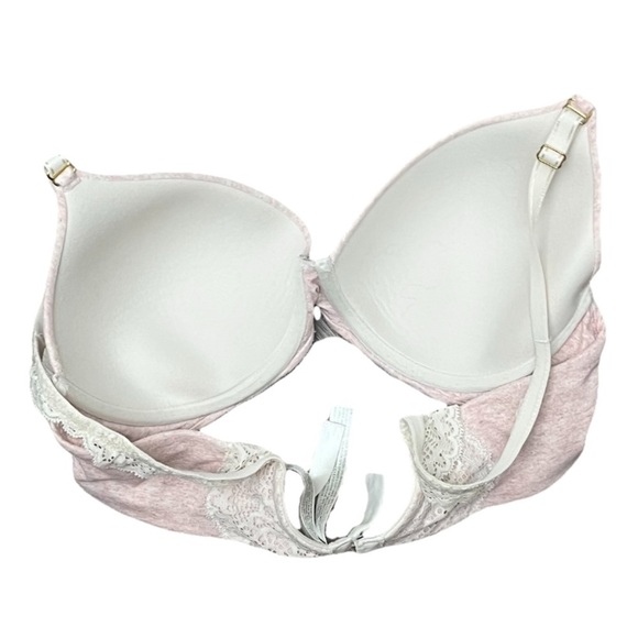 Soma 36C Embraceable Demi Lace Trim Bra Pink Underwire - Picture 3 of 7